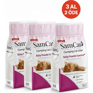 Bebek Pudrası Kokulu Kedi Kumu 5 lt (3 al 2 öde kampanyasından faydalanmak için sepete 3 adet eklemelisiniz)