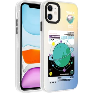 iPhone 12 Uyumlu Desenli Senk Dragon Sert Kapak-Gezegen