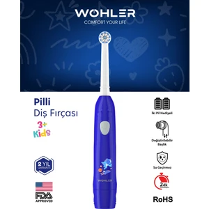 Değiştirilebilir Başlıklı Pilli Erkek Çocuk Diş Fırçası 3+ , Fda Onaylı