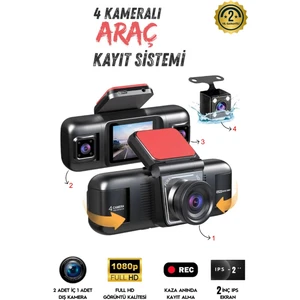 4 Kameralı Wifi Özellikli Araç Kamerası - Geri Görüş - G Sensör - Ses Kayıt- Gece Görüş