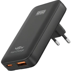 45W Hızlı Gan PPS Destekli Şarj Adaptörü / Type-C Usb-A Çift Port / Türk-Amerikan Tipi Çift Fiş / Ultra Slim