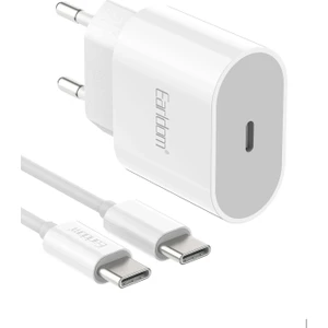 ES-EU42C 20W Type-C Çıkışlı Ekstra Type-C To Type-C Kablolu Pd Hızlı Şarj Cihazı