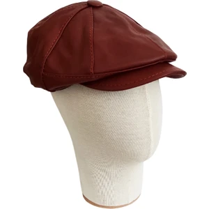 Hakiki Deri Klasik Erkek Kasket Şapka