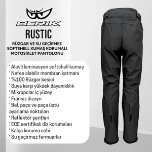 Rustic Soft Shell Korumalı Moturcu Pantolonu