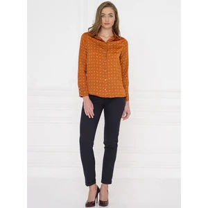 For You Moda Nal Desenli Kiremit Gömlek