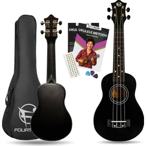Fourtune Loki SP-21BK Soprano Siyah Ukulele Seti (Başlangıç Seviye)