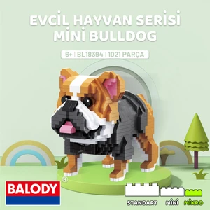 Evcil Hayvan Serisi – Mini Bulldog (BL18394) – Mikro Blok Yapı Oyuncakları Seti