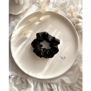 Çocuk Saten Toka - Sonsuz Siyah – Tekli Lüks Lastik Model Scrunchie