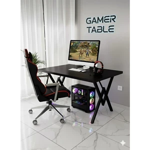 Profesyonel Oyuncu Masası Siyah Bilgisayar Çalışma Masası 120 cm Gamer Table