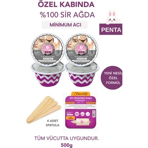 Smooothly Silver  4 Parça Silver Soyulabilen Granur Kalıp  Boncuk Ağda + Tüy Geciktirme Etklili Masaj Yağı + Spatula Seti