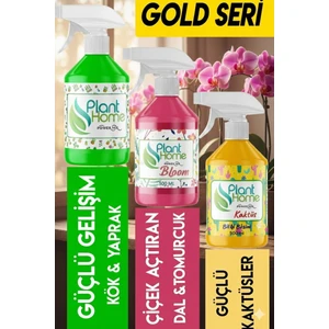 uHeL Gold Seri Evde Btiki Bakımı Için Gerekli Bitki Besini Seti ( Orkide - Kaktüs - Menekşe Yeşil Yapraklılar)