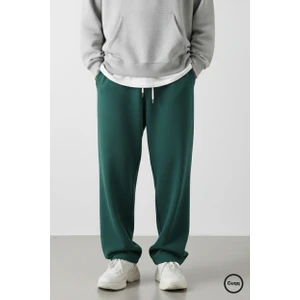 Cuqq Denim Erkek Baggy Eşofman Altı Oversize Bol Paça 3 Iplik Kalın Kumaş Streetwear Cepli