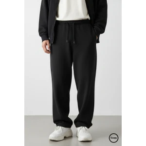 Cuqq Denim Erkek Baggy Eşofman Altı Oversize Bol Paça 3 Iplik Kalın Kumaş Streetwear Cepli