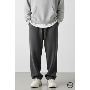 Cuqq Denim Erkek Baggy Eşofman Altı Oversize Bol Paça 3 Iplik Kalın Kumaş Streetwear Cepli