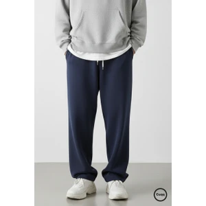 Cuqq Denim Erkek Baggy Eşofman Altı Oversize Bol Paça 3 Iplik Kalın Kumaş Streetwear Cepli