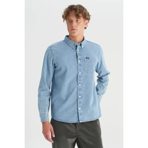 %100 Pamuk Regular Fit Tek Cepli Klasik Yaka Gömlek