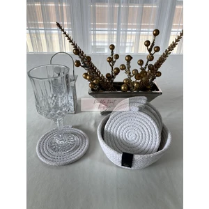 Double Knot Design 7 Prç Bardak Altlığı Set Tress Supla Jüt Hediyelik