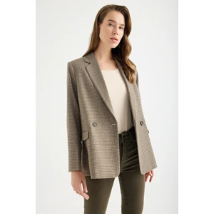 Masha Kate Yünlü Kazayağı Blazer Ceket