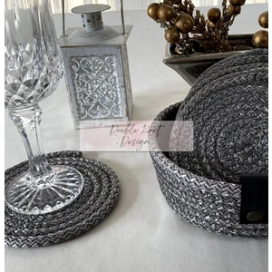Double Knot Design 7 Prç Bardak Altlığı Set Tress Supla Jüt Hediyelik