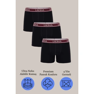 3'lü Erkek Jarse Penye Boxer | Siyah 1163580041