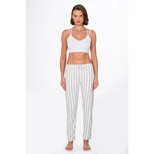 Kadın Süet Çizgili Pijama Tek Alt