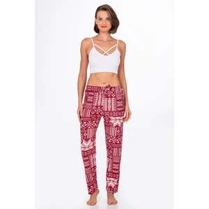 Kadın Süet Kış Desenli Pijama Tek Alt