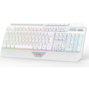 Nexus K1 Rgb & Makro Yazılımlı Full Membran 104 Tuşlu Ekstra Multimedya / Rollover Ses Kontrol Mekanizmalı & Claw's Reflex Örgü Kablolu Gaming Klavye - Beyaz (11 Farklı Rgb Efektli)