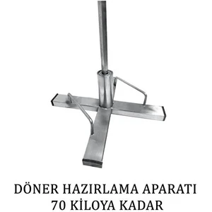 Döner Takma Ayağı Küçük, Aparatı, Sehpası, Seti, Paslanmaz  12x12 kare şiş 16 mm yuvarlak şiş uyumlu Çelik - 70KG