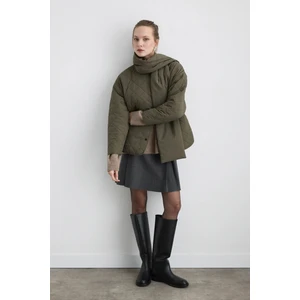 Atkılı Kapitone Mont - Haki