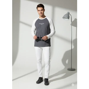 Ribana Classic Erkek Relax Fit Rahat Kesim Pamuklu Yumuşak Dokulu Bisiklet Yaka Sweatshirt