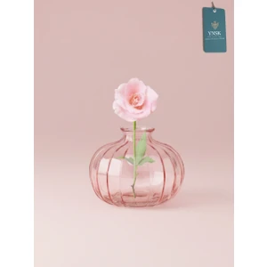 Ynsk Minimalist Dekor Cam Vazo - 12 x 10 x 3,5 cm