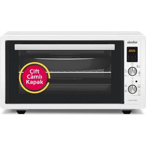 4558 Beyaz 45 LT Turbo Fan Mini/Midi Fırın -  6 Fonksiyon, Dijital Ekran, Pop-Up Düğme,Yoğurt Yapma