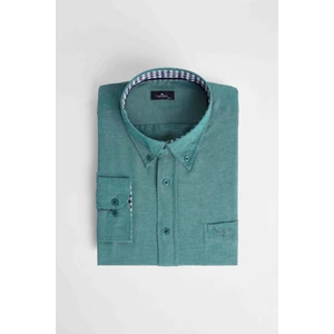 Büyük Beden Düğmeli Yaka Poplin Pamuklu Kolay Ütü Oxford Erkek Gömlek