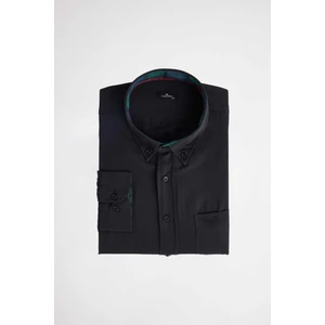 Büyük Beden Düğmeli Yaka Poplin Pamuklu Kolay Ütü Oxford Erkek Gömlek