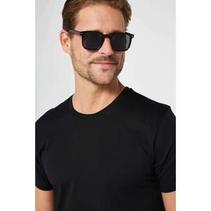 Unisex Slim Fit Dar Kesim %100 Pamuk Yumuşak Dokulu Siyah Bisiklet Yaka Tişört