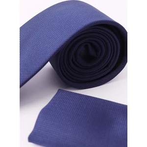 Düz Cep Mendilli İndigo Erkek Kravat