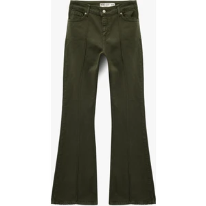 Dar Kesim Nervürlü Ispanyol Paça Jean Pantolon - Flare Jeans