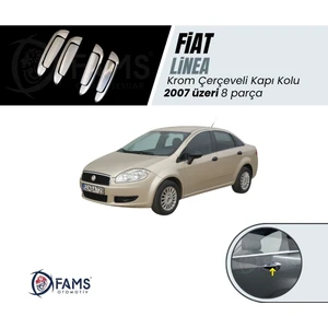 Fams Otomotiv Fiat Linea Krom Kapı Kolu+Çerçeve 4 Kapı 8 Parça 2007> Paslanmaz Çelik