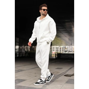 Ekru Çift Fermuarlı Kapüşonlu Eşofman Takımı E7345