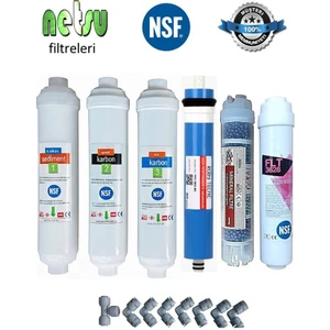 -NSF-Mineralli Kapalı Kasa Su Arıtma Cihazı Filtresi,6 Li Filtre Seti