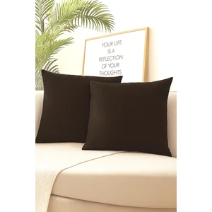 Kahverengi Kırlent Kılıfı 4'lü Set - Gizli Fermuarlı - Kadife Dokulu