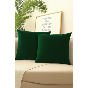 Yeşil Kırlent Kılıfı 4'lü Set - Gizli Fermuarlı - Kadife Dokulu