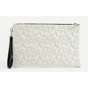 Yıldız Desenli Beyaz  Portföy Çanta