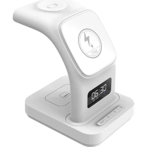 CWF130 Magsafe Destekli Kablosuz Hızlı Şarj Stand 3 In 1 Apple iphone Android Uyumlu LED Alarm Saat