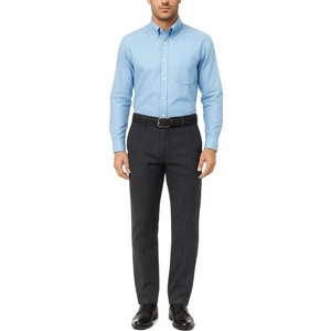 Rahat Kesim Klasik Likralı Pamuklu Erkek Baba Siyah Keten Pantolon