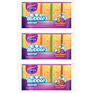 Bubble Sünger Düz 5'li Üçlü Set