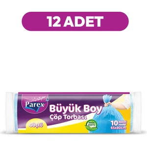 Güçlü Çöp Torbası Büyük Boy 10'lu 65 x 80 cm 12 Paket