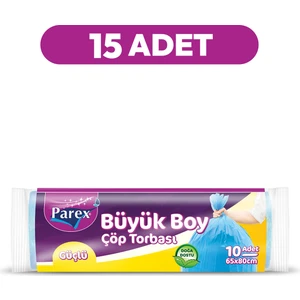 Güçlü Çöp Torbası Büyük Boy 10'lu 65 x 80 cm 15 Paket