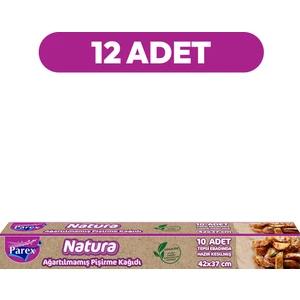 Natura Ağartılmamış Hazır Kesilmiş Pişirme Kağıdı 10’lu 12 Paket