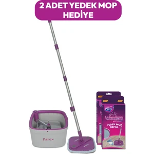 Wondero +2 Yedek Moplu Bezli Temiz Su Ile Kirli Su Ile Ayıran Otomatik Temizlik Seti